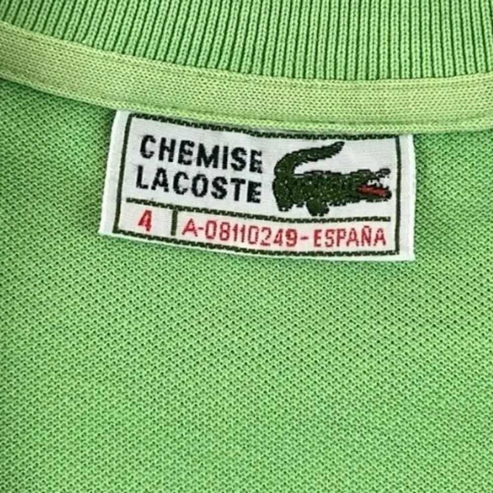 Vintage 80s 90s Chemise Lacoste Green Pique Polo Shirt Made in Spain Men’s S